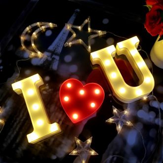 Steel Marquee Letter I Love U Red Heart High-End Custom Zinc Metal Marquee Light Marquee Sign