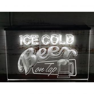 Ice Cold Beer on Tap Bar LED Neon Sign
