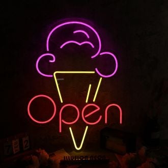 Ice Cream Open Neon Sign