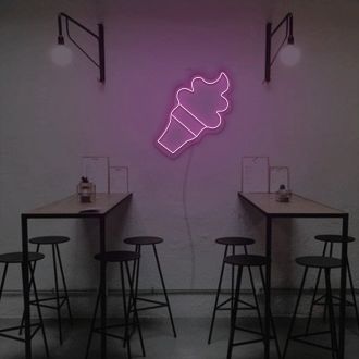 Icecream With Cone Neon Sign