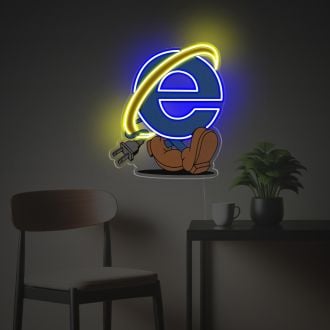 IE Explorer Man LED Neon Acrylic Artwork