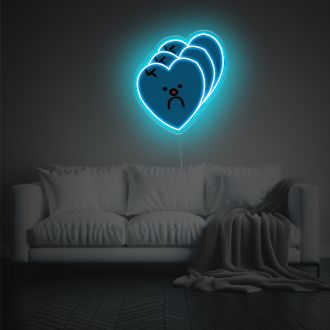 Illusional Blue Heart LED Neon Acrylic Artwork