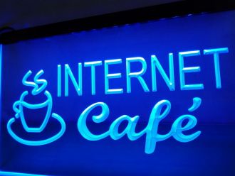 Internet Cafe Coffee Cup LED Neon Sign