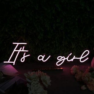 It Is A Girl Pink Custom LED Neon Sign