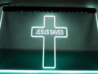 Jesus Saves Home LED Neon Sign