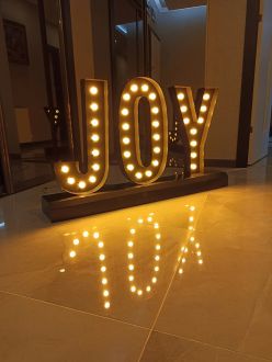 Steel Marquee Letter Joy High-End Custom Zinc Metal Marquee Light Marquee Sign