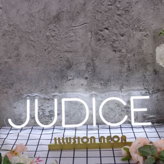 Judice White Neon Sign