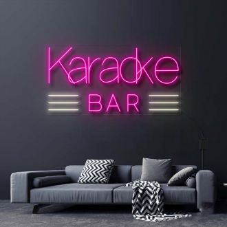 Karaoke Bar With Lines Neon Sign