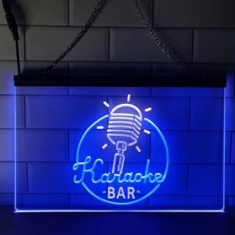 Karaoke Microphone Dual LED Neon Sign