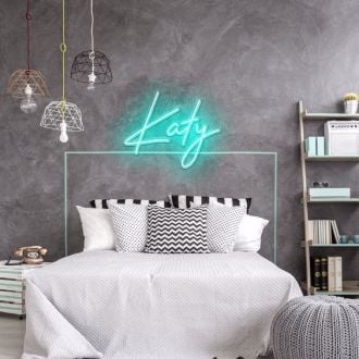 Katy Neon Name Signs Bedroom Decor Ice Blue Neon Sign