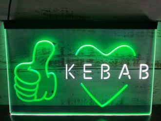 Kebab Wall Open Dual LED Neon Sign