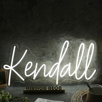 Kendall White LED Neon Sign
