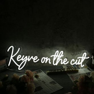 Keyve On The Cut White Neon Sign