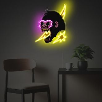 King Kong With Flash LED Neon Acrylic Artwork