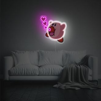 Kirby Sucking Hearts LED Neon Acrylic Artwork