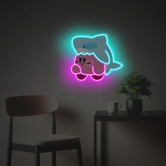 Kirby With Cute Shark LED Neon Acrylic Artwork