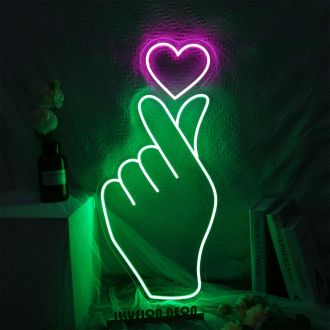 Korean Love Green Neon Sign