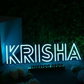 KRISHA Blue Neon Sign