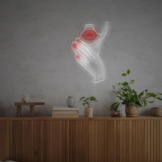 Lady With Red Nail LED Neon Sign