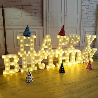 Steel Marquee Letter Happy Bithday Warm White High-End Custom Zinc Metal Marquee Light Marquee Sign