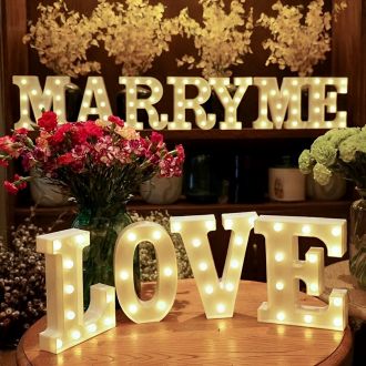 Steel Marquee Letter Marry Me Love Wedding Proposal Decor High-End Custom Zinc Metal Marquee Light Marquee Sign