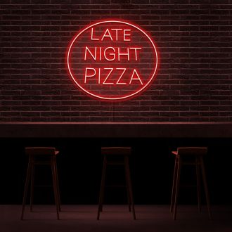 Late Night Pizza Neon Sign