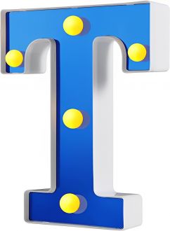 Steel Marquee Letter T Initials For Home Cafe Bar Party Blue High-End Custom Zinc Metal Marquee Light Marquee Sign