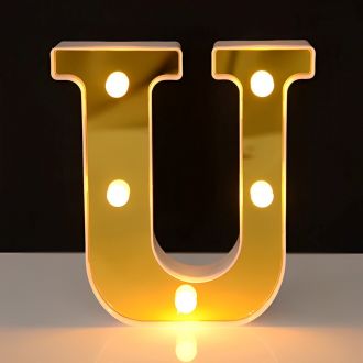 Steel Marquee Letter U Initials For Bar Home Party Gold High-End Custom Zinc Metal Marquee Light Marquee Sign
