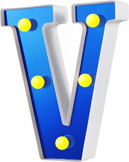 Steel Marquee Letter V For Bar Wedding Party Blue High-End Custom Zinc Metal Marquee Light Marquee Sign