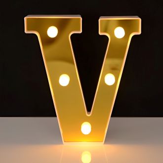 Steel Marquee Letter V For Party Decorative Gold High-End Custom Zinc Metal Marquee Light Marquee Sign
