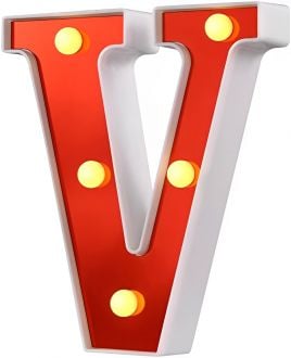 Steel Marquee Letter V Initials For Bar Home Party Red High-End Custom Zinc Metal Marquee Light Marquee Sign