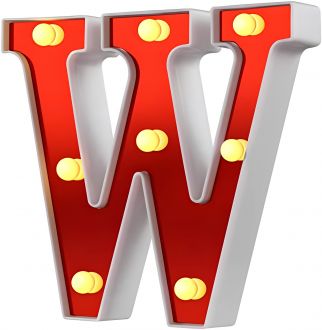 Steel Marquee Letter W For Bar Wedding Party Red High-End Custom Zinc Metal Marquee Light Marquee Sign