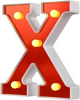 Steel Marquee Letter X Initials For Bar Home Party Red High-End Custom Zinc Metal Marquee Light Marquee Sign