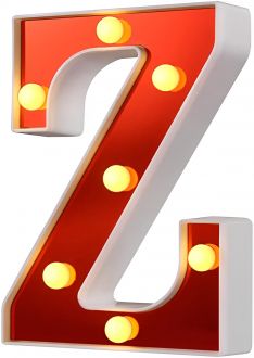 Steel Marquee Letter Z Initial For Bar Home Party Red High-End Custom Zinc Metal Marquee Light Marquee Sign