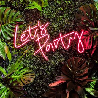Led Lets Party Neon Sign Red Neon Lights Decor