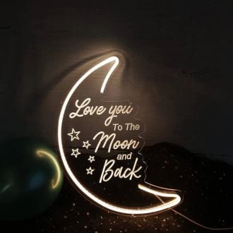 Led Moon Neon Light Sign Love You To The Moon And Back Neon Wall Art For Party