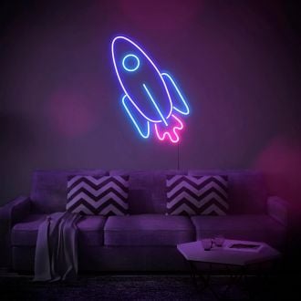 Led Neon Rocket Sign Wall Dorcoration For Room