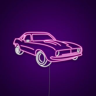 Led Pink And White Neon Car Signs For Wall Decor
