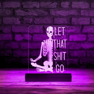 Let That Shit Go Skull Yoga LED Neon Sign