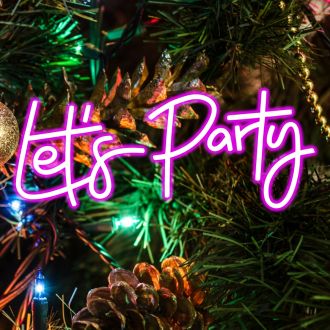 Lets Party Bright Pink Neon Lights Signs For Party Wedding Celebration And Decoration