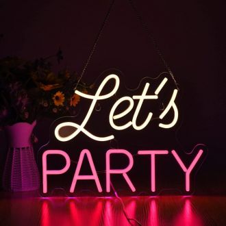 Lets Party Led Neon Sign For Wall Decor Party Sign