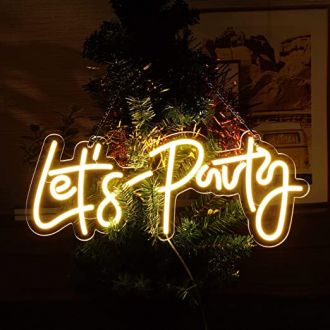 Lets Party Neon Sign Christmas Party Room Decor