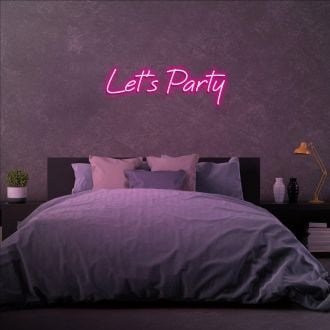 Lets Party Neon Sign Neon Art For Party Room Wall Decor