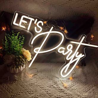 Lets Party Neon Sign Party Wedding Birthday Decor For Bedroom Home Bar Backdrop Gift