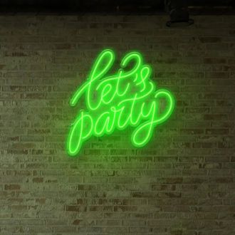 Lets Party Neon Sign Two Lines Wall Decor