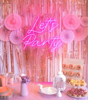Lets Party Neon Sign Wedding Parties Decor