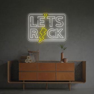 Lets Rock With Lightning LED Neon Sign