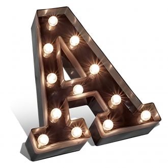 Steel Marquee Letter A Vintage Bronze Brown High-End Custom Zinc Metal Marquee Light Marquee Sign