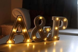 Steel Marquee Letter A and P Wedding Decor High-End Custom Zinc Metal Marquee Light Marquee Sign