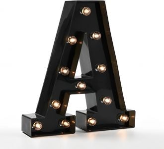 Steel Marquee Letter A Black Home Decor High-End Custom Zinc Metal Marquee Light Marquee Sign